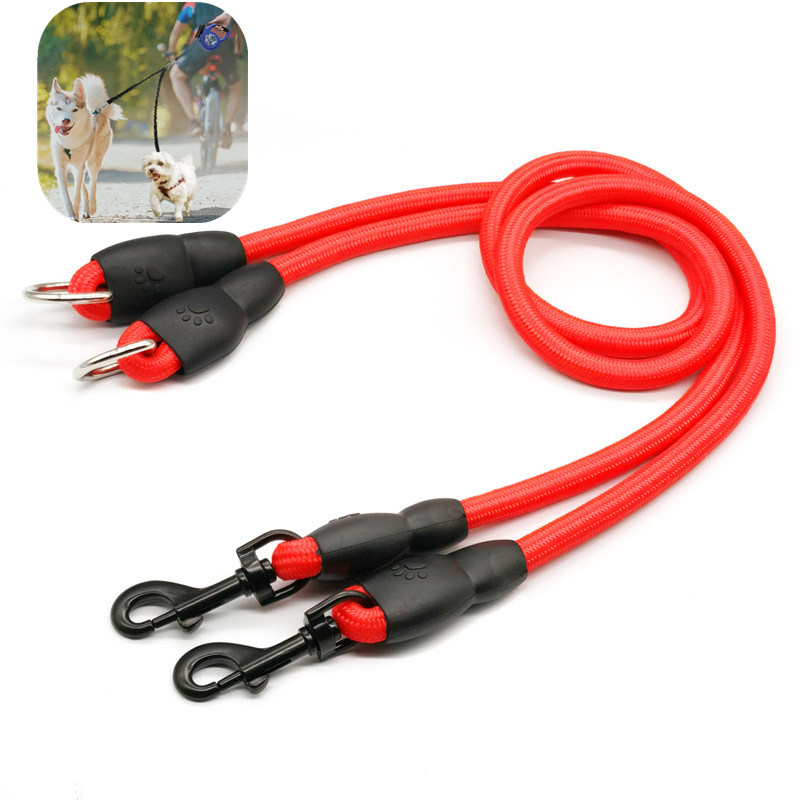 Dog Leash Double Leashes for D - Leather Strap Quick Release ulasan dan harga