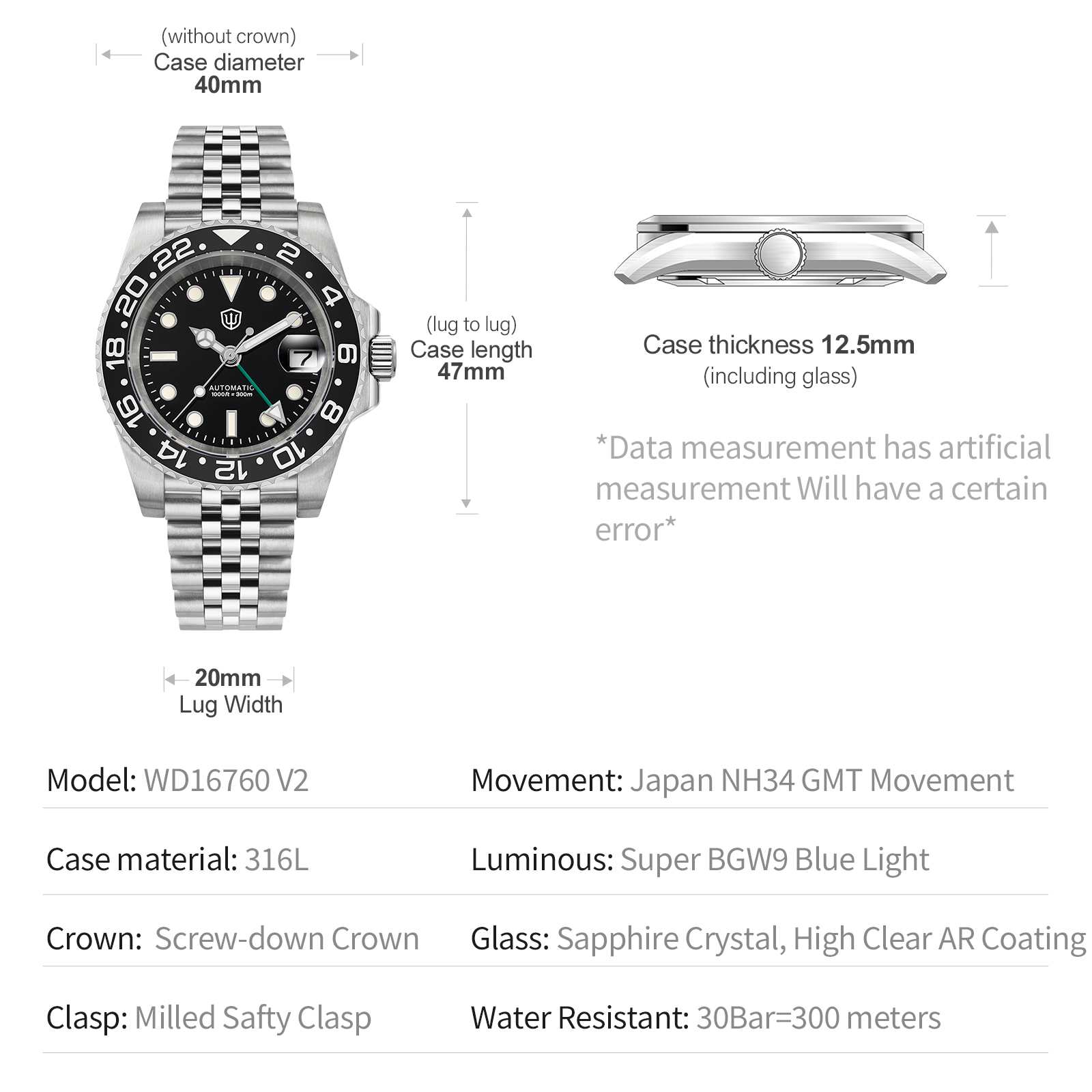 Watchdives NEW WD16760 V2 NH34 - Rolex Watch Datejust ulasan dan harga