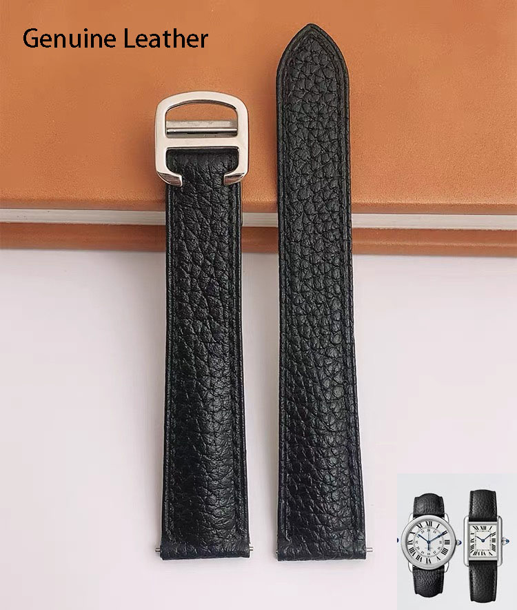 Genuine Leather Watch Strap Su - Cartier Watch Santos ulasan dan harga