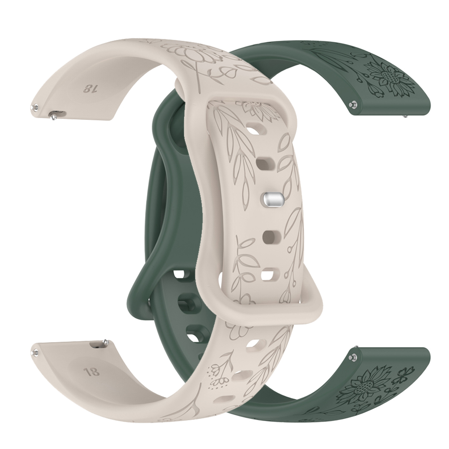 20 22mm 3D Flowers Silicone St - Silicone Watch Band 22Mm ulasan dan harga