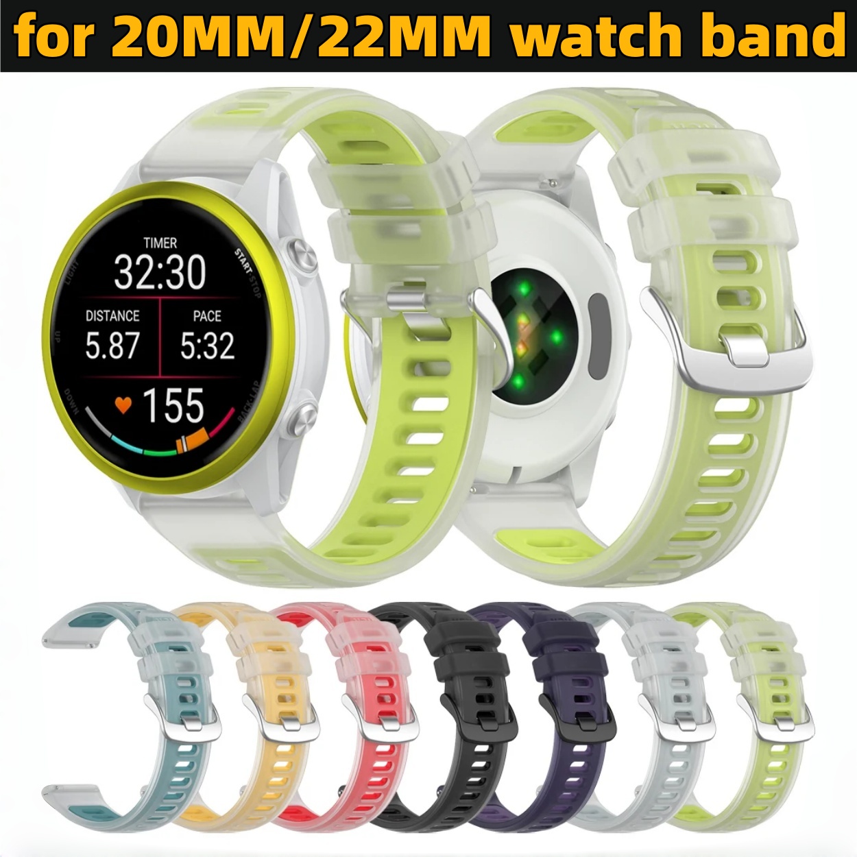22mm 20mm Transparent Two-Tone - Silicone Watch Band 22Mm ulasan dan harga