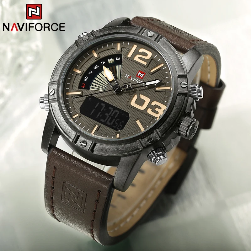 NAVIFORCE Top Brand Men Watch  - Leather Watch Band Men ulasan dan harga