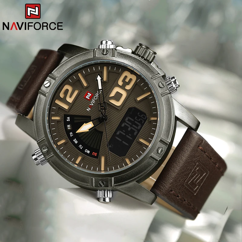 NAVIFORCE Top Brand Men Watch  - Leather Watch Band Men ulasan dan harga
