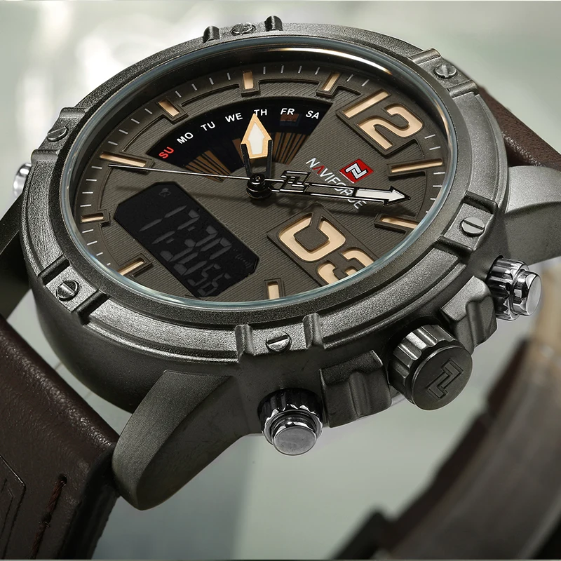 NAVIFORCE Top Brand Men Watch  - Leather Watch Band Men ulasan dan harga