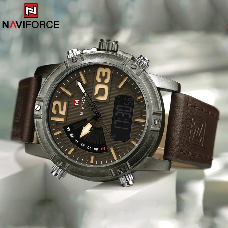 NAVIFORCE Top Brand Men Watch  - Leather Watch Band Men ulasan dan harga