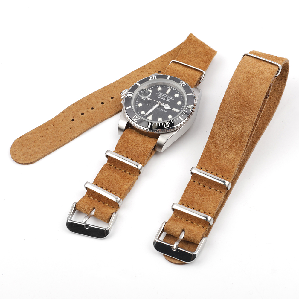Soft Retro Suede Genuine Leath - Nato Strap Nylon ulasan dan harga