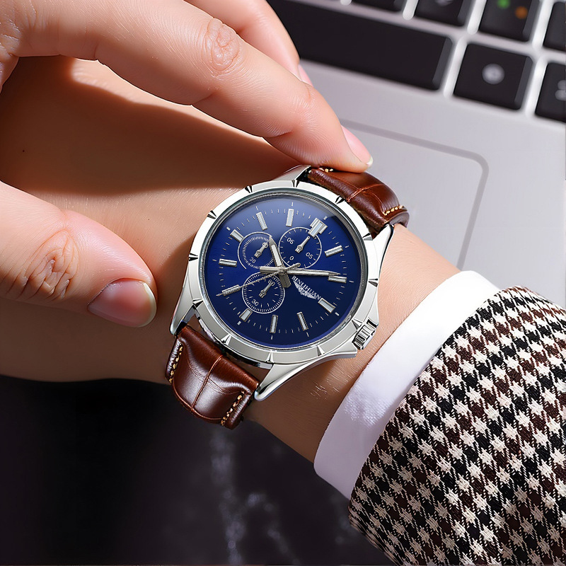 Men Chronograph Quartz Watch,  - Leather Watch Band Men ulasan dan harga