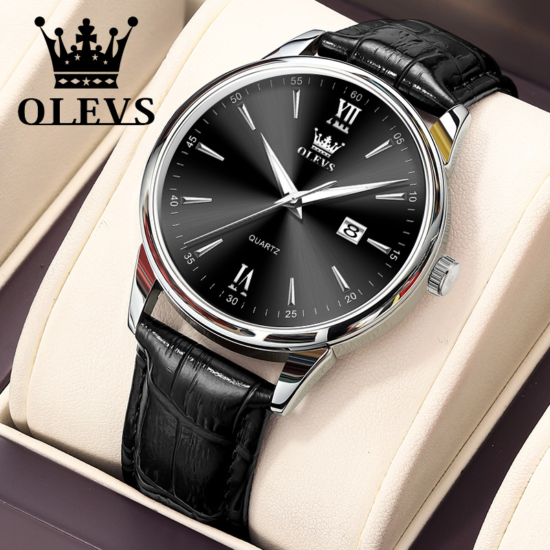 OLEVS Quartz Men's Watch Fashi - Leather Watch Band Men ulasan dan harga