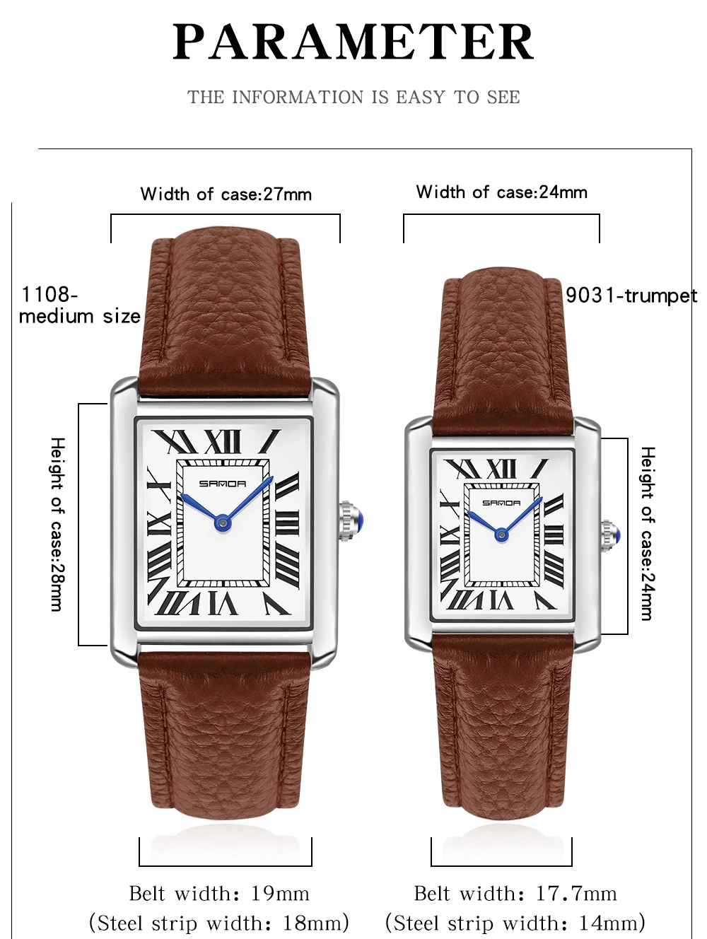 Sanda Rectangular Wrist Watche - Leather Watch Band Men ulasan dan harga