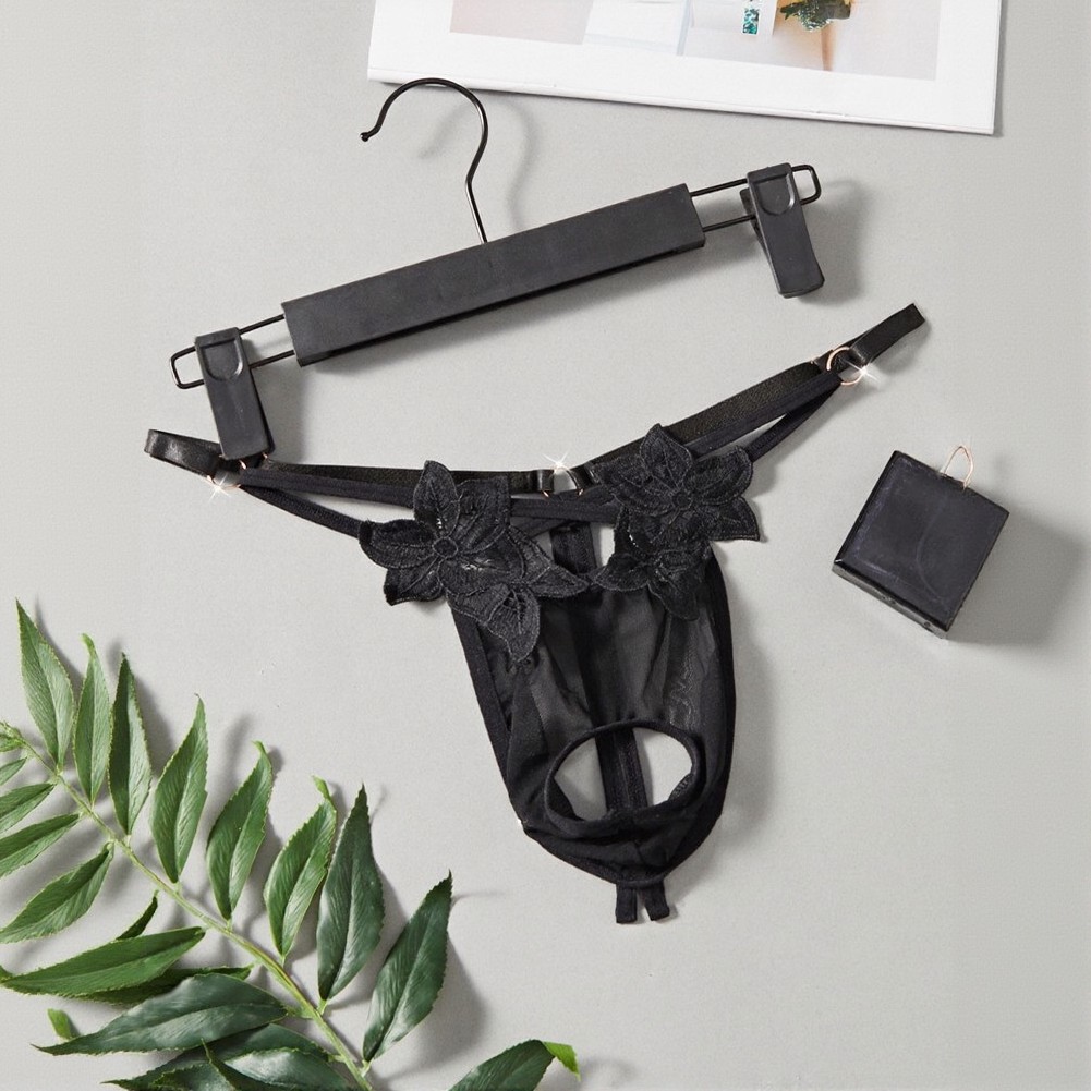 Men Lace G‑String Underwear Fl - Mesh Strap Metal ulasan dan harga