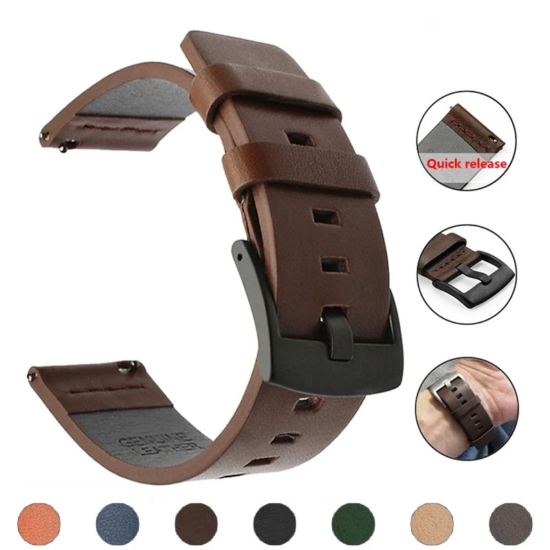 20mm 22mm Watch Band Quick Rel - Leather Strap Quick Release ulasan dan harga